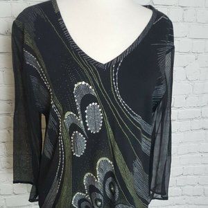 Le Mieux Studiio Black Silver/ Gold Long Sleeve L